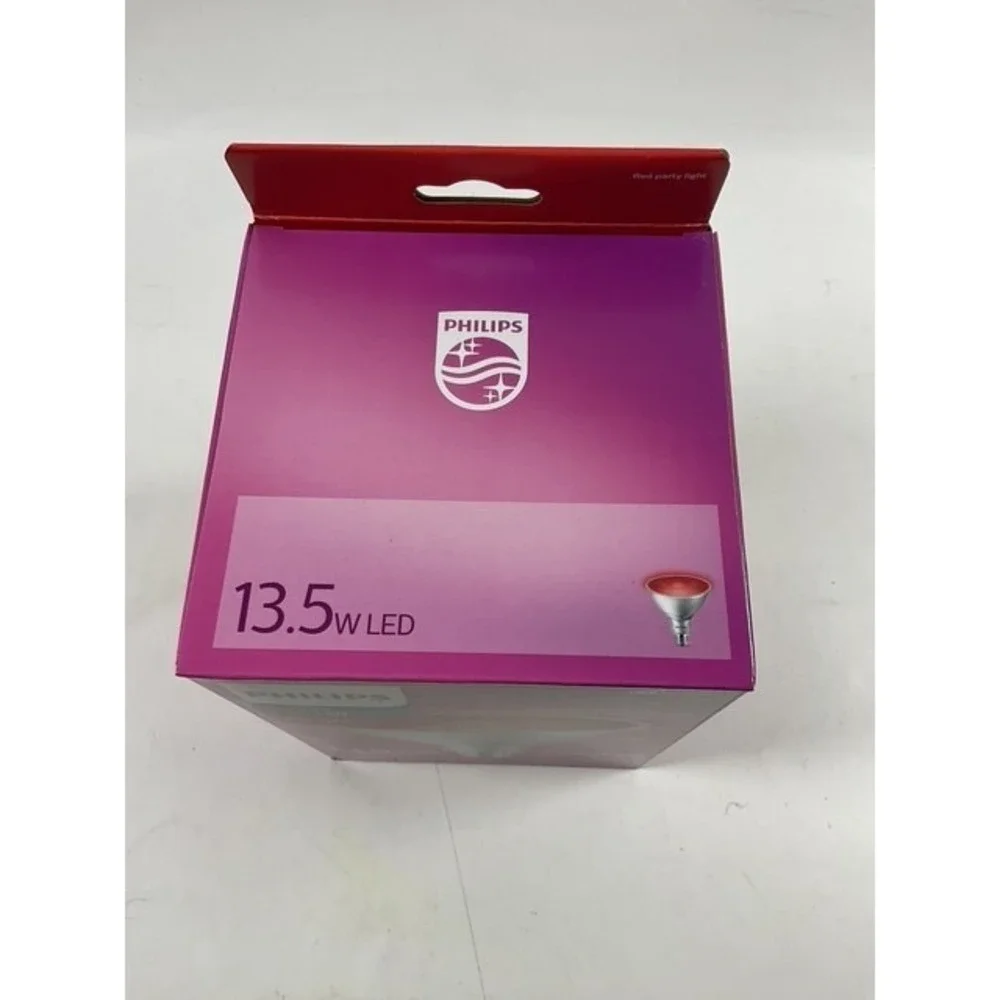 Philips 13.5W Red PAR 38 Outdoor Party LED Flood Light Celebration Bulb Lot Of 3